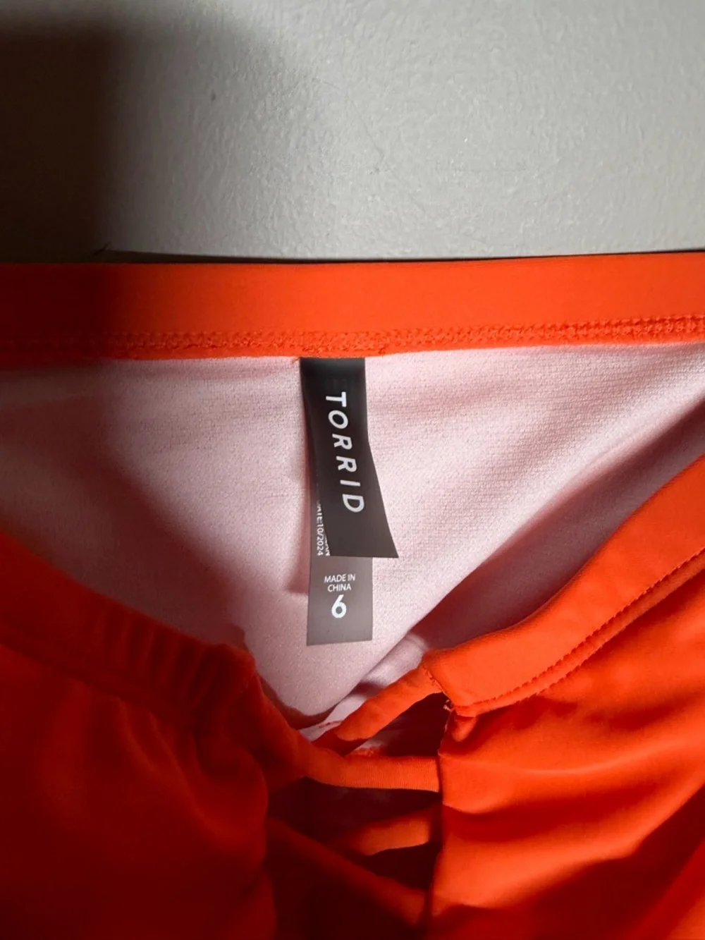 torrid Bright Orange One-Piece Swimsuit with Lace-Up Front size 6 - Picture 4 of 5